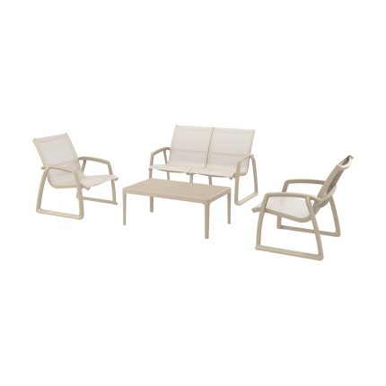 PACIFIC LOUNGE SET Con Brazos - Taupe/Taupe